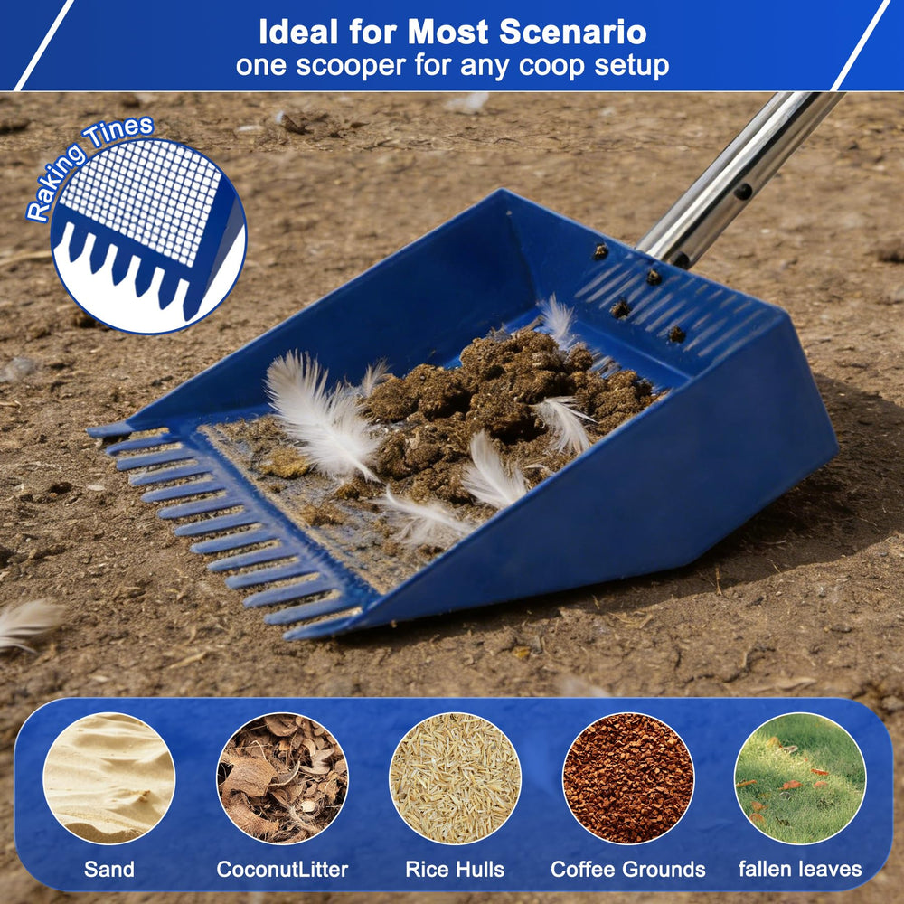 kanuoc shovel head sifting bedding close-up separating droppings from litter benefit