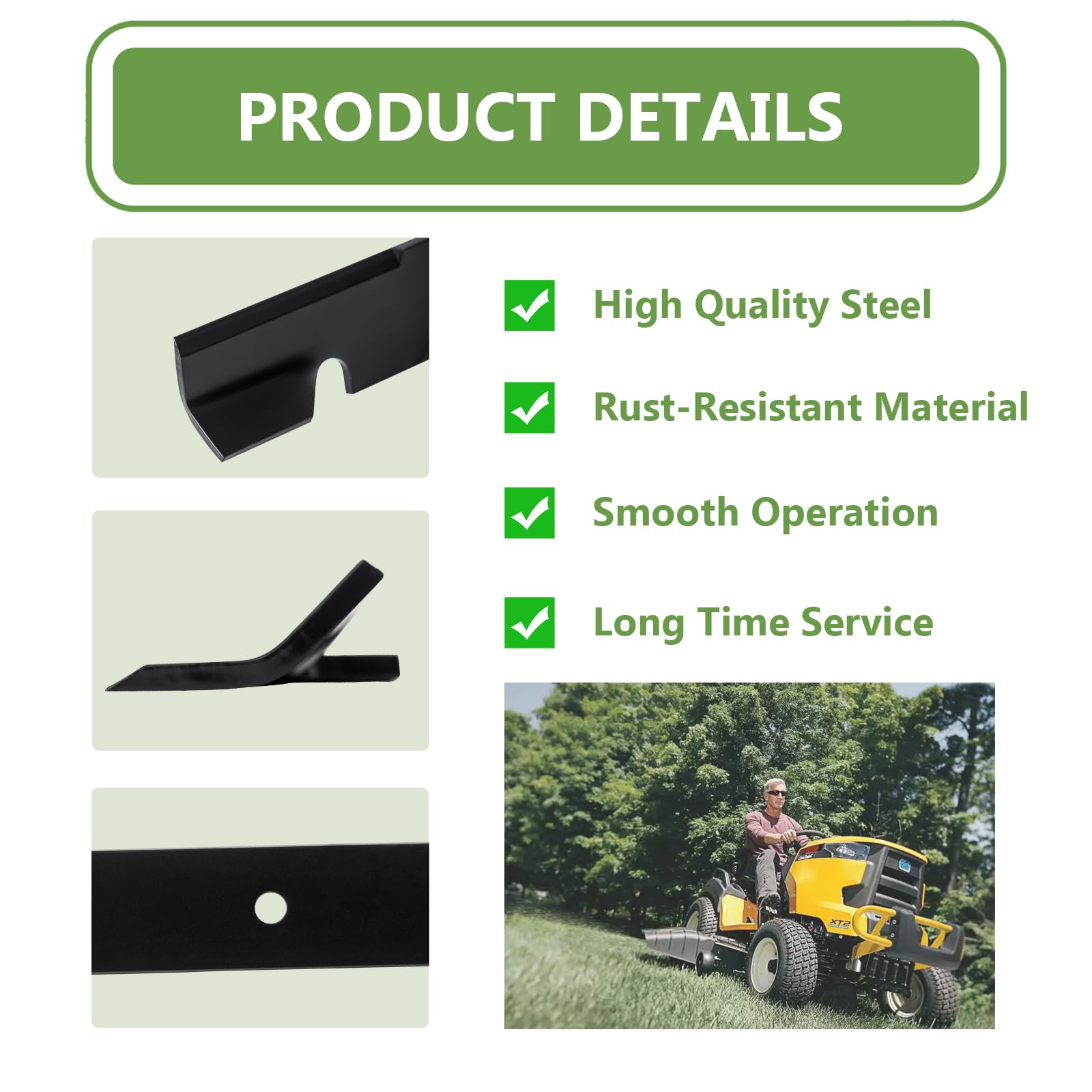 KANXAJJY blade installed on a 60-inch mower deck showing restored airflow
