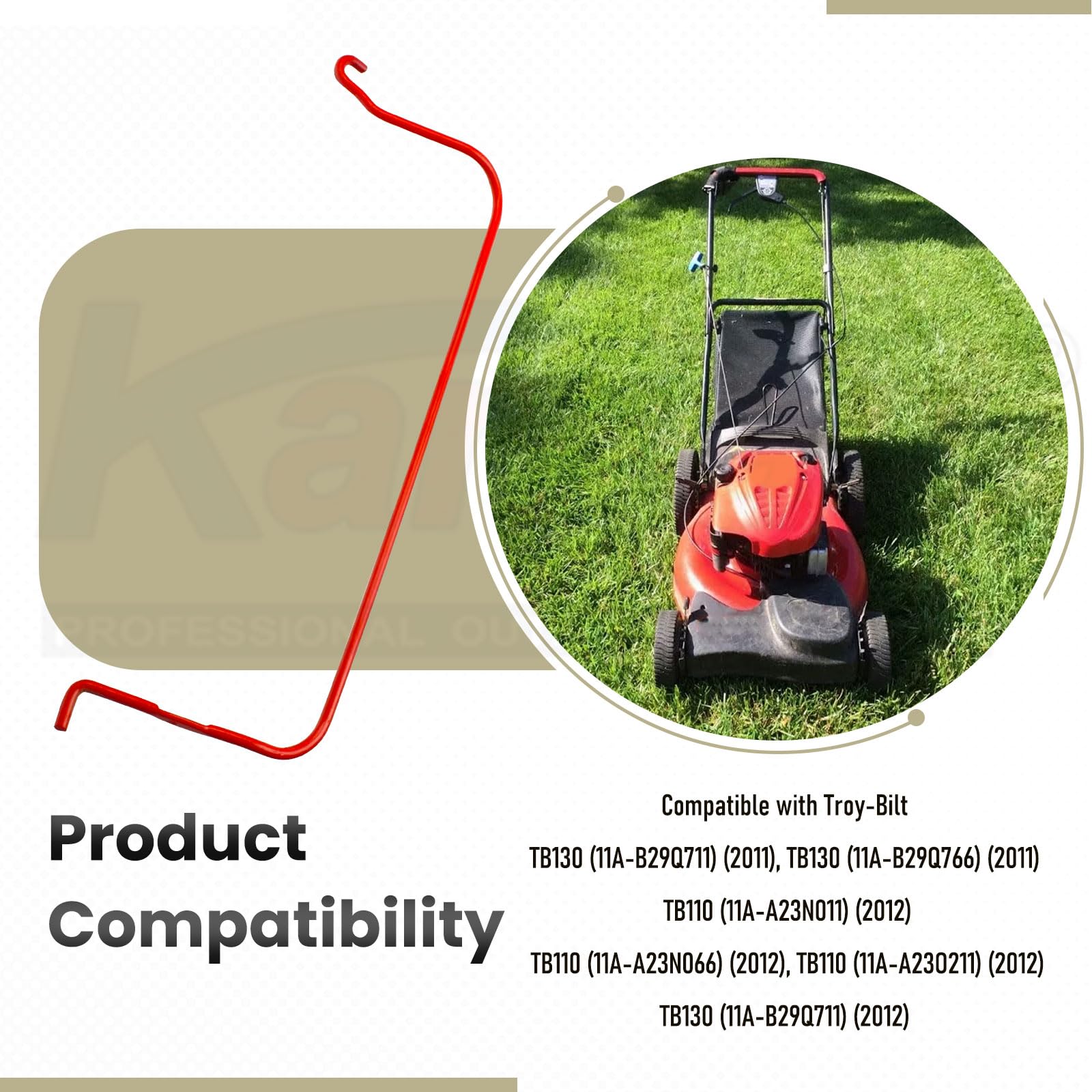 Karbay control bar in use on walk-behind mower illustrating restored safety control