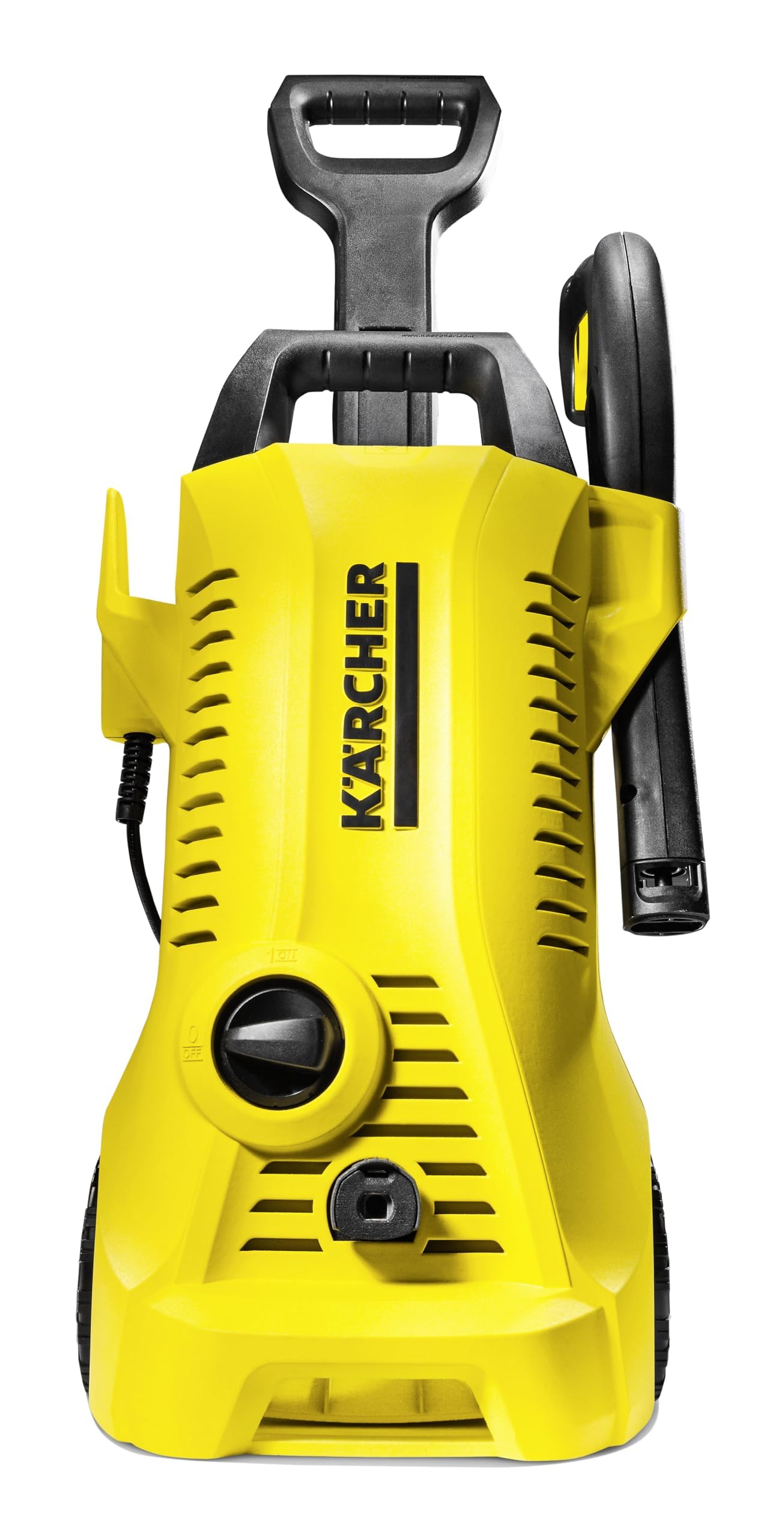 Kärcher K2 front view showing compact design and controls for easy transport