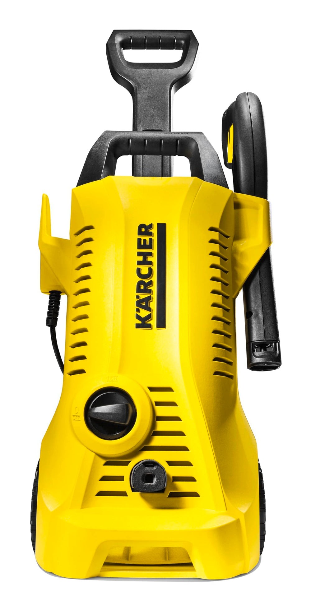 Kärcher K2 front view showing compact design and controls for easy transport