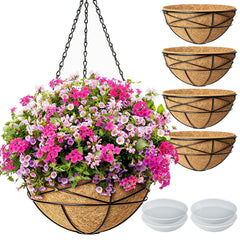 Karlliu front view of 14-inch hanging basket showing durable finish and ready-to-hang convenience
