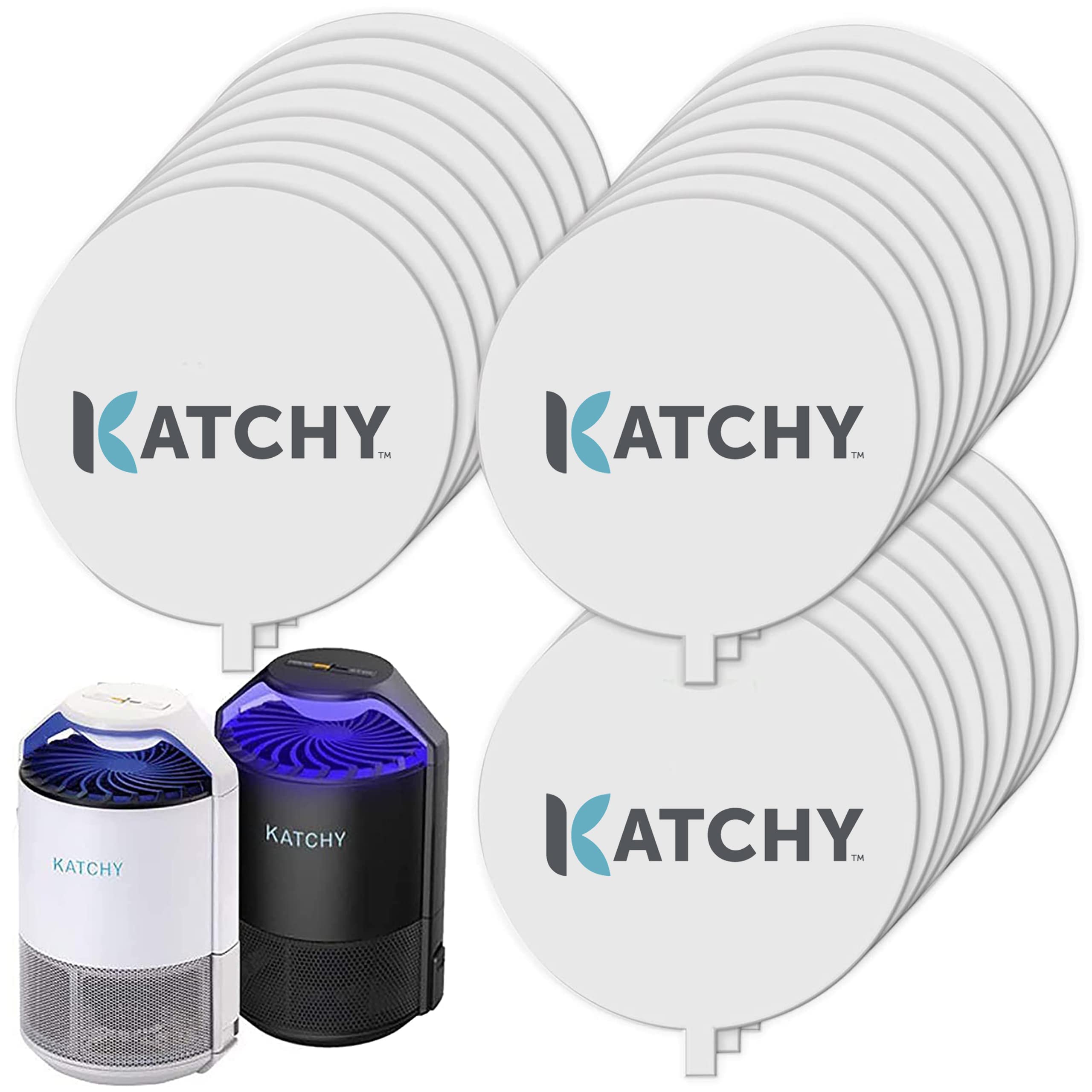 KATCHY refill pads packaging front showing 24-pack and model compatibility benefit