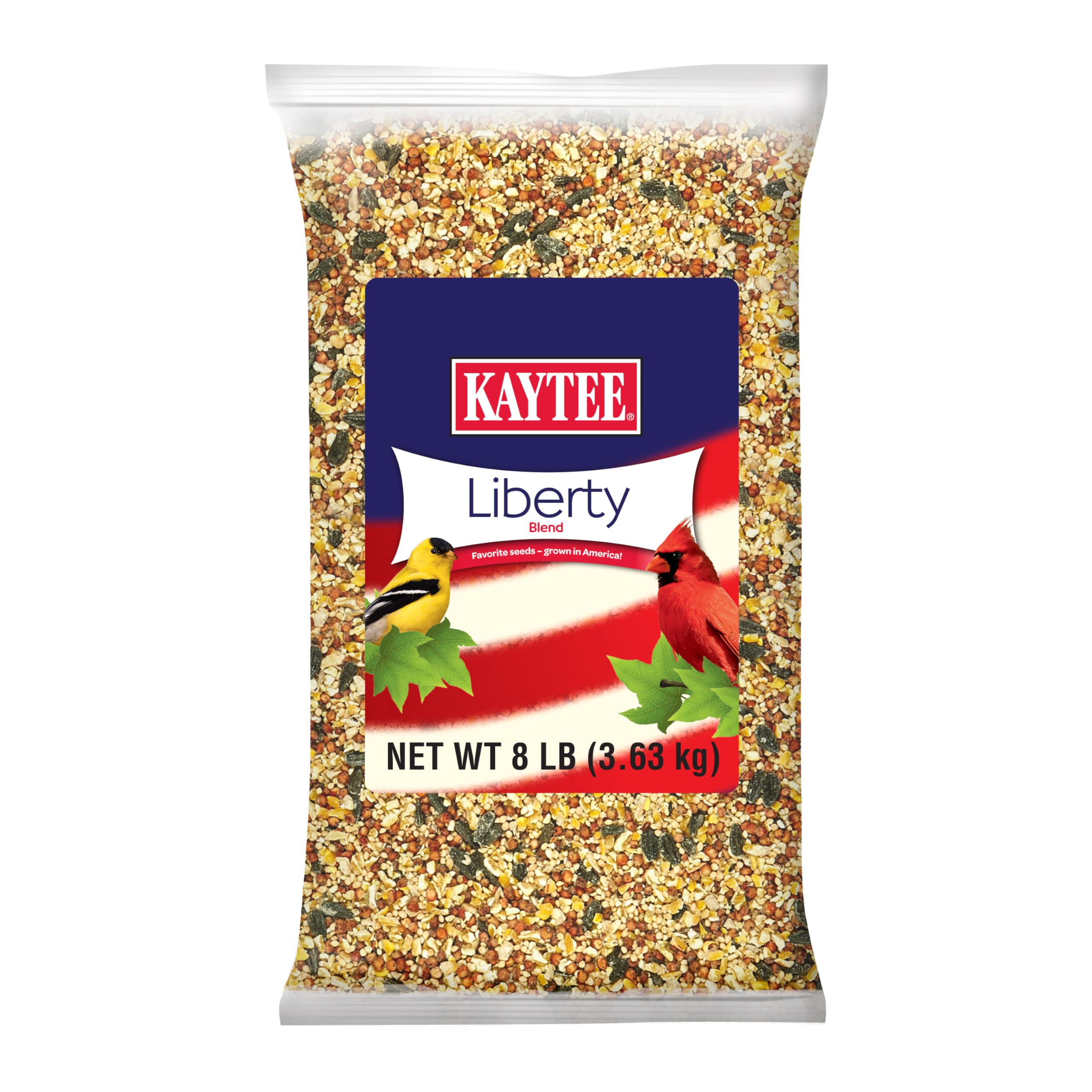 Kaytee front packaging showing Liberty Blend and bird images for clear product ID