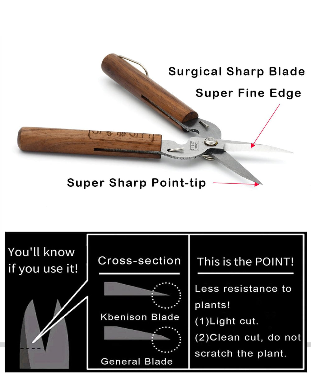 Kbenison shears point tip cutting a bud for accurate trimming benefit