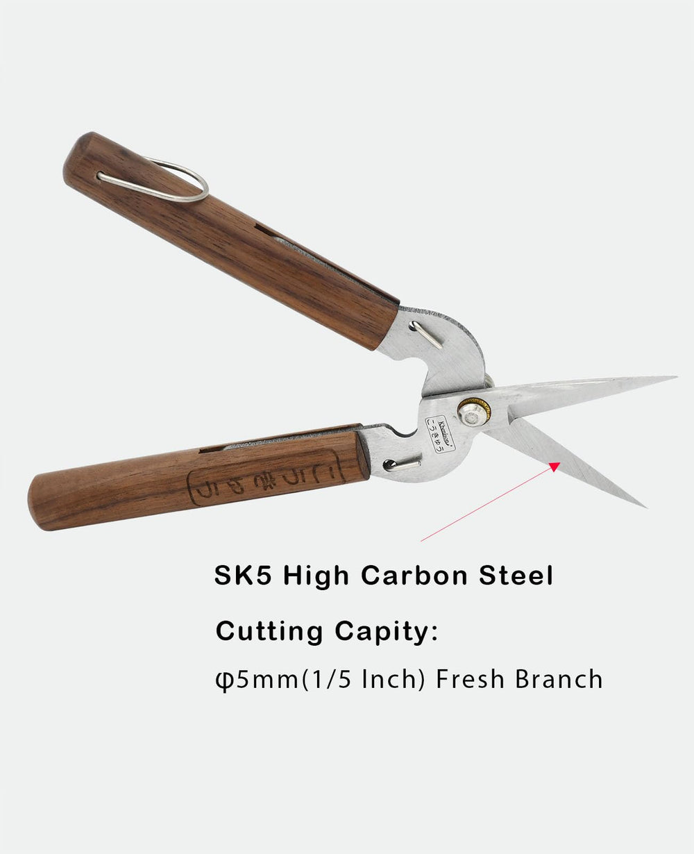 Kbenison shears held in hand showing 6.8-inch scale and ergonomic benefit