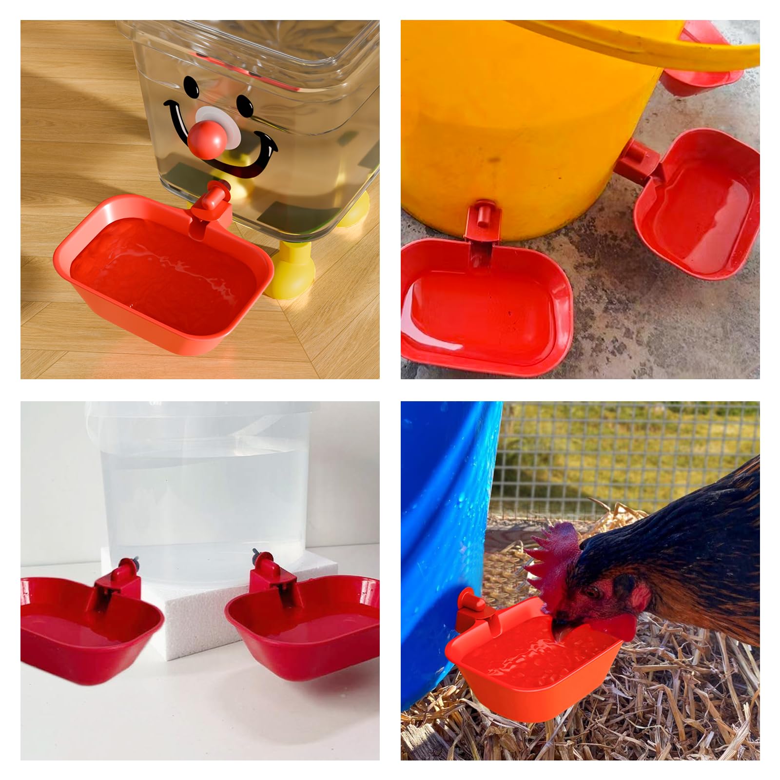 KCLROEO cup mounted on PVC pipe in coop, space-saving installation benefit