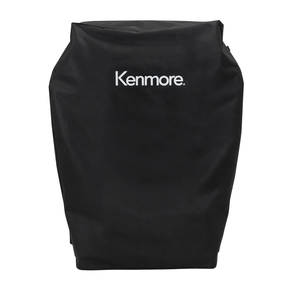 Kenmore front view of cover protecting grill from elements and dirt