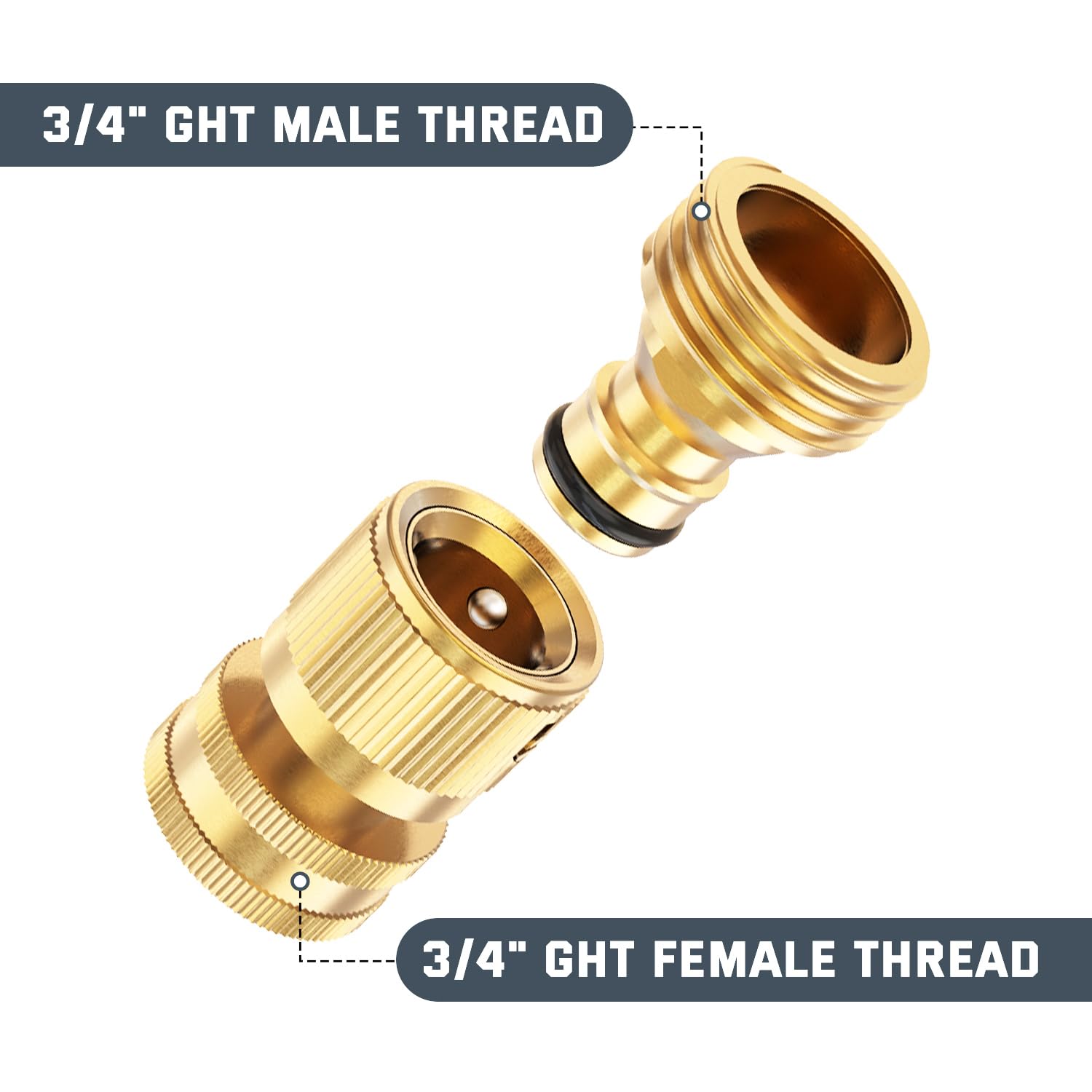 Kesfitt close-up of solid brass threading highlighting corrosion resistance and precise fit