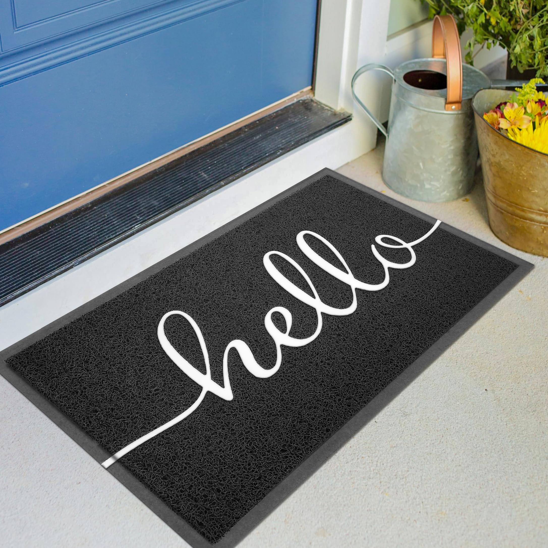 KILOCOCO front view welcome mat showing durable design and greeting