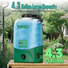 KIMO handle and locking trigger enabling hands‑free continuous spraying