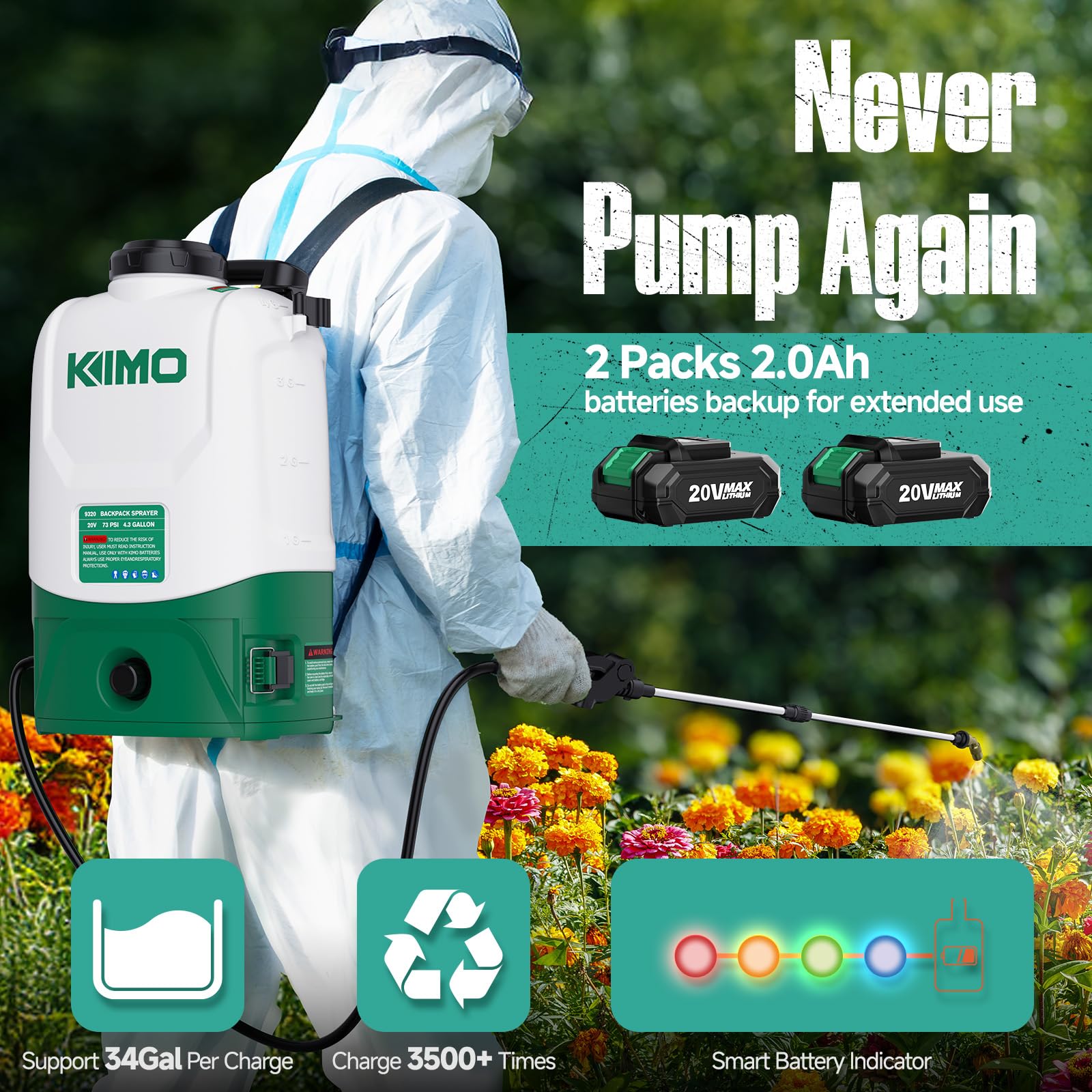 KIMO padded back and wide straps providing comfort during extended use