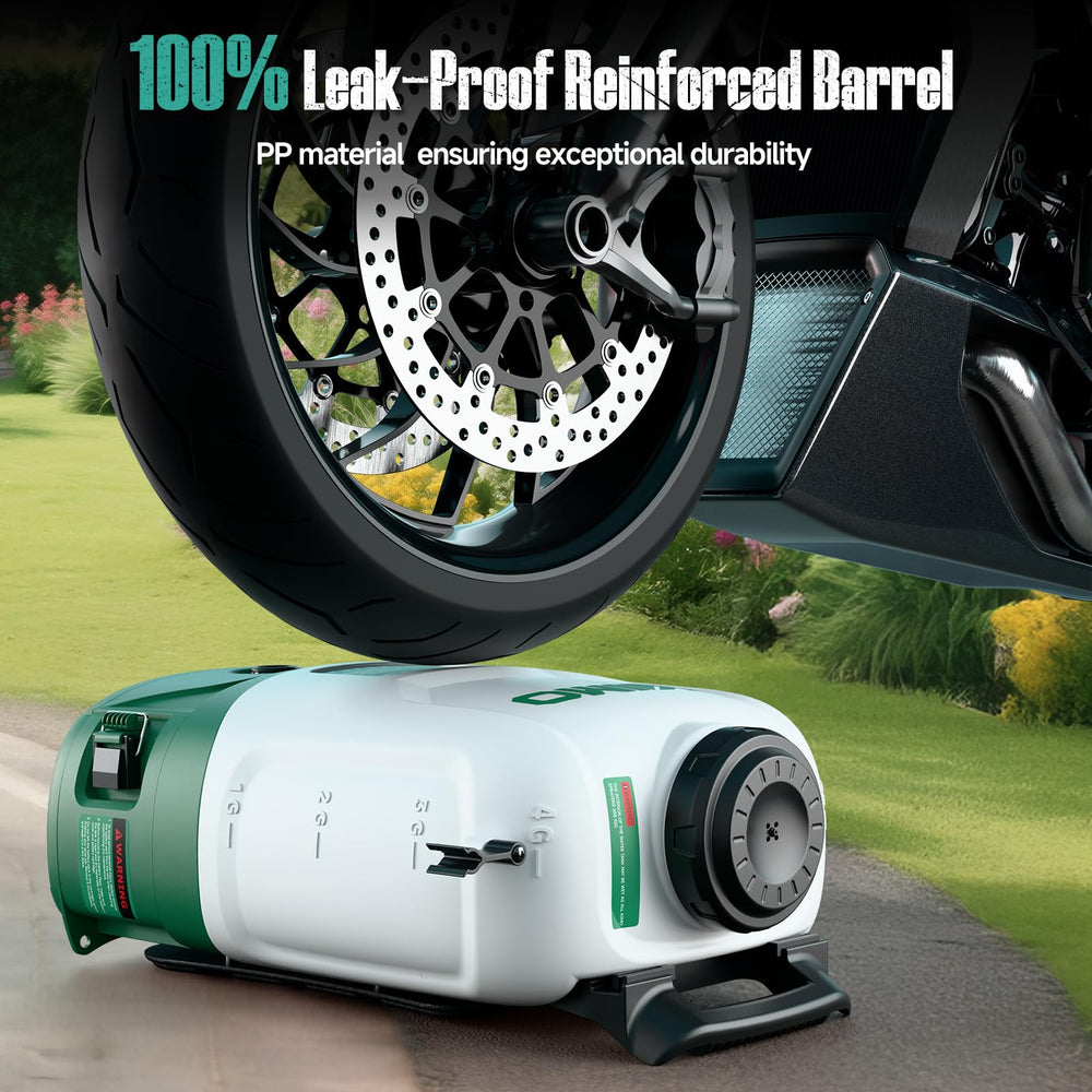KIMO sprayer in use in a garden illustrating cordless mobility and reach