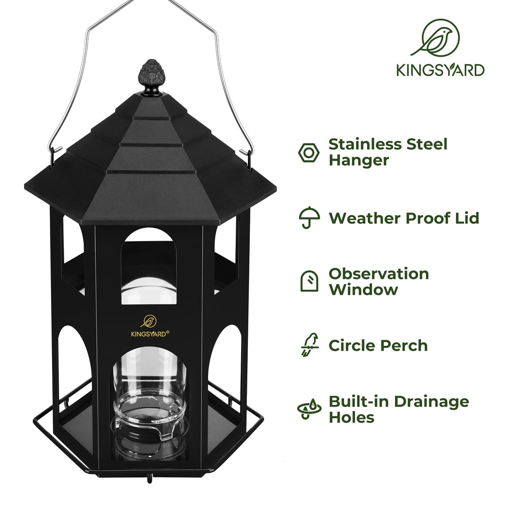 Kingsyard circular perch detail allowing multiple birds to feed comfortably