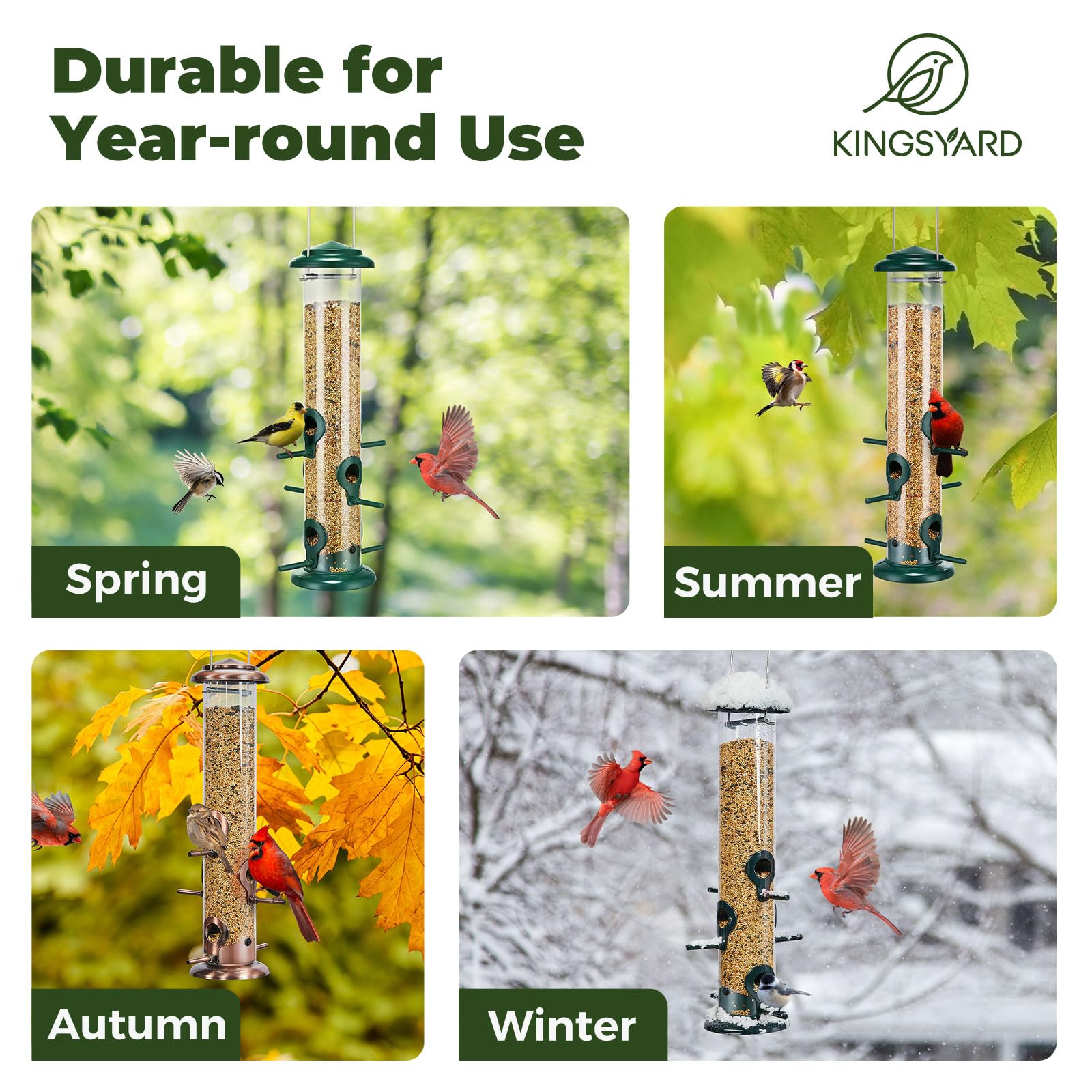 Kingsyard feeder hanging in garden for enjoyable birdwatching near home