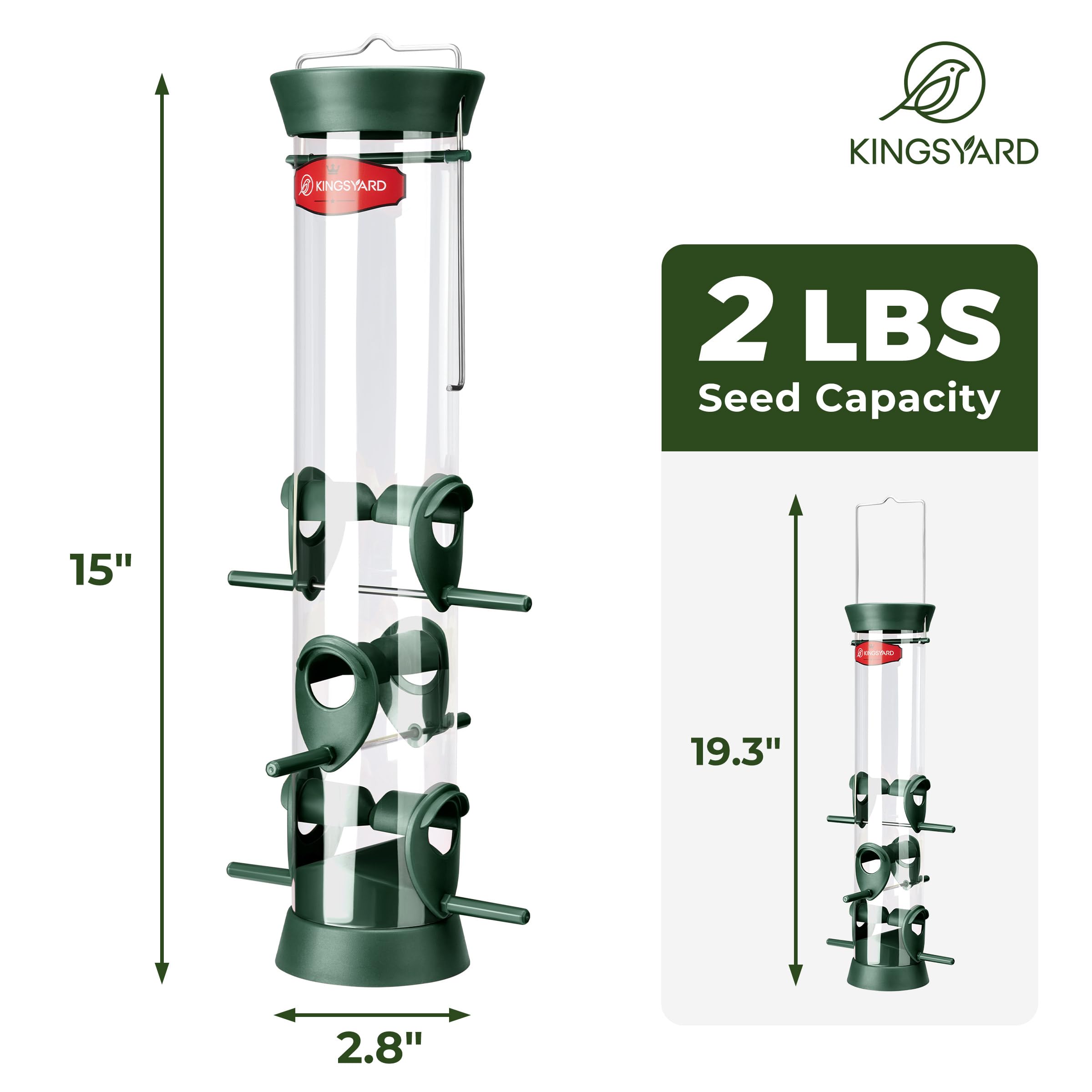 Kingsyard transparent seed chamber displaying seed level for quick monitoring