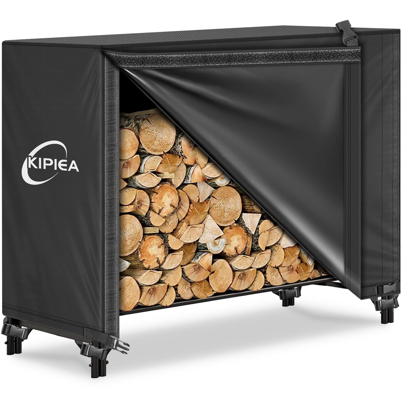 Kipiea front view on log rack showing full protection benefit