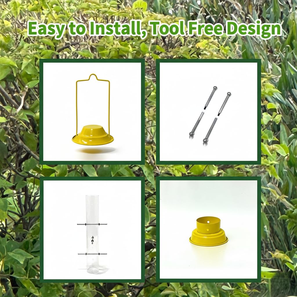 KiRuan feeder hanging in garden attracting finches and enhancing yard