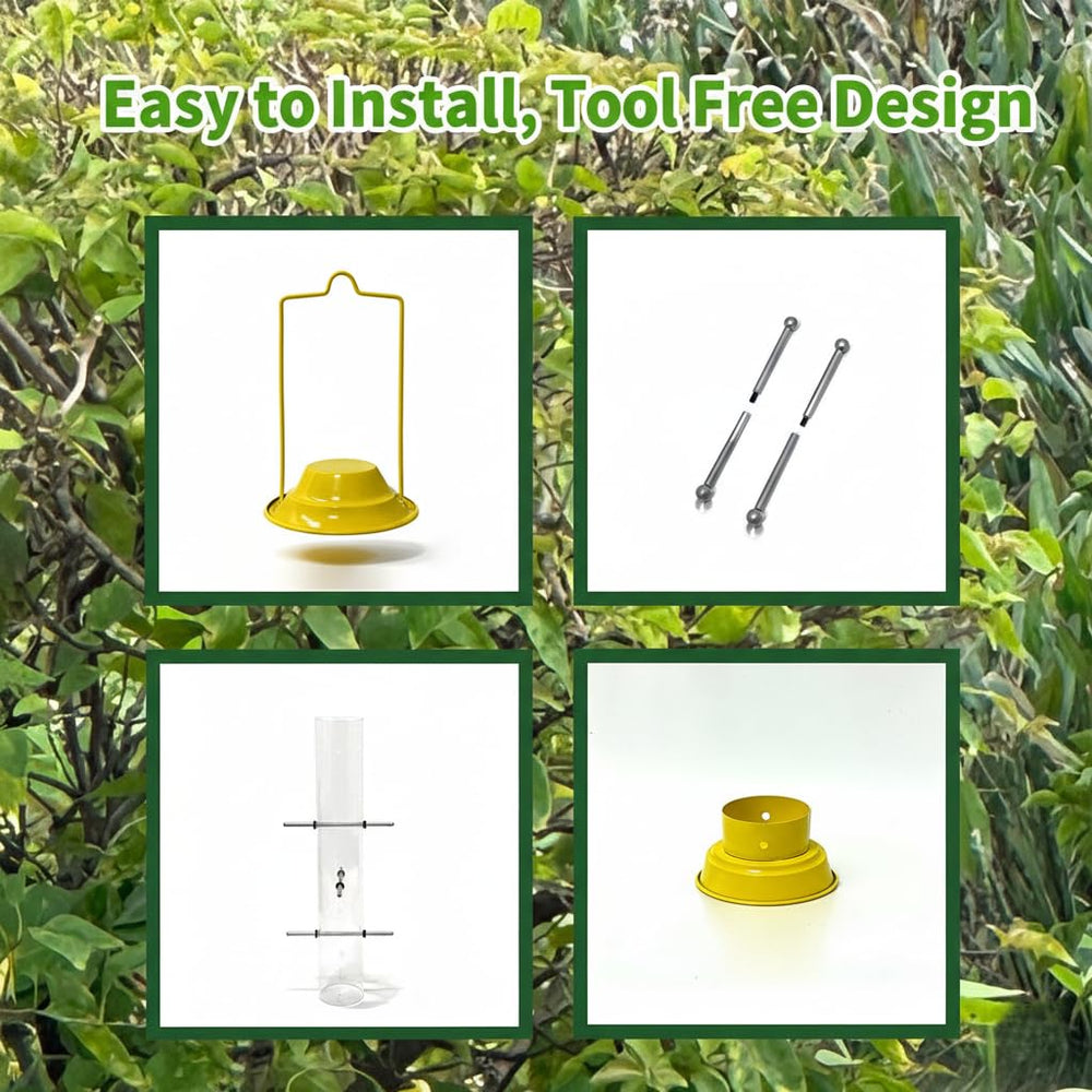 KiRuan feeder hanging in garden attracting finches and enhancing yard