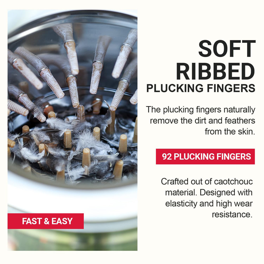 Kitchener in-use plucking bird demonstrates fast defeathering, saves labor and time