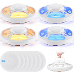 Kittmip front view of four white flea traps showing compact design and discreet look