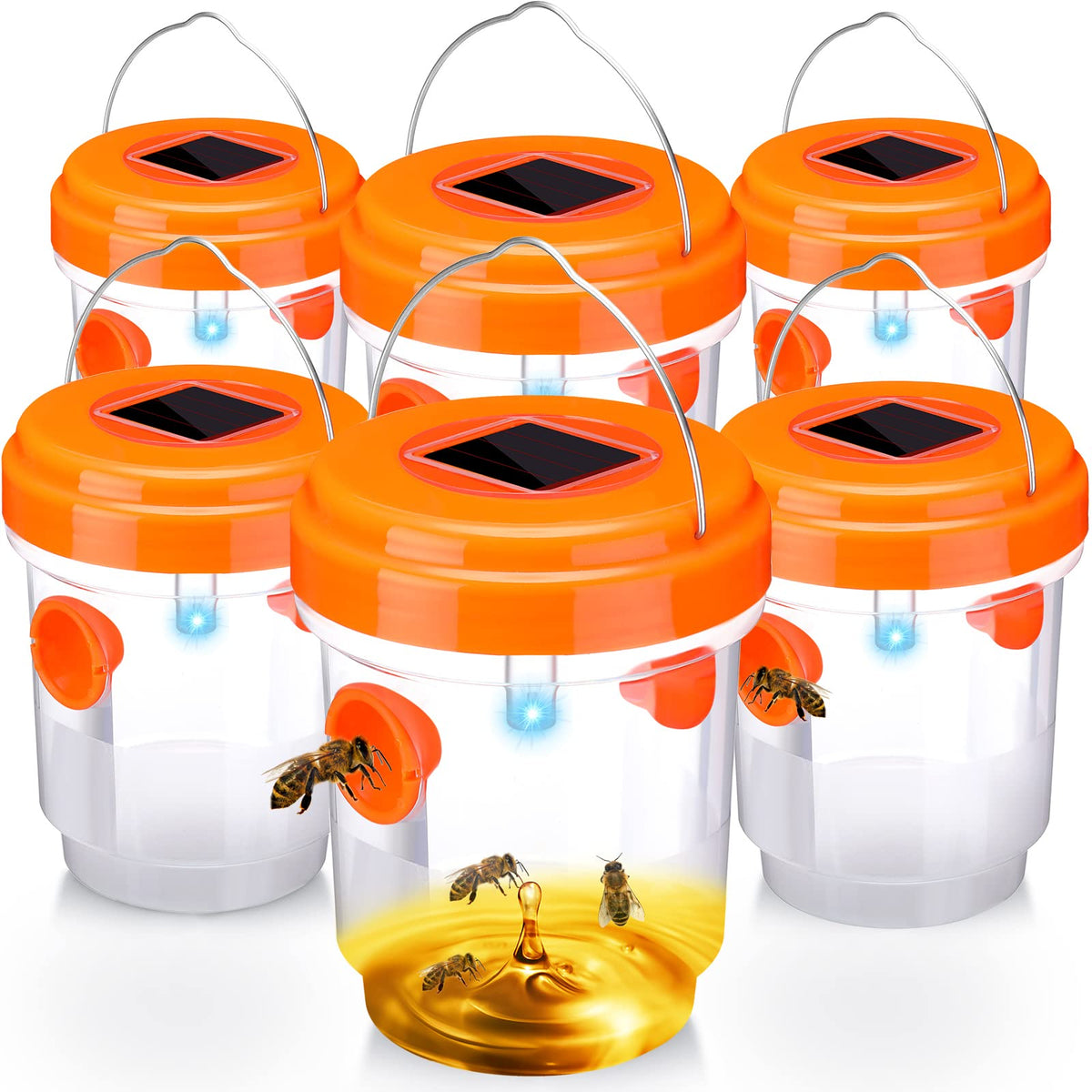 Kittmip front view orange trap showing shape and hanging loop benefit visual placement