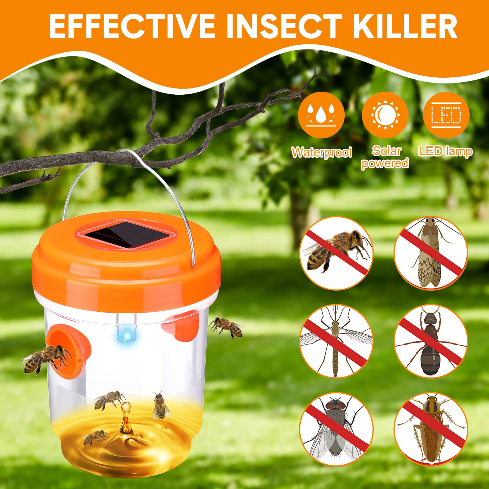 Kittmip hanging in garden setting demonstrating outdoor placement and reduced bugs benefit