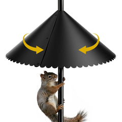 Kiwibit front view of 19-inch squirrel baffle showing full coverage and protection