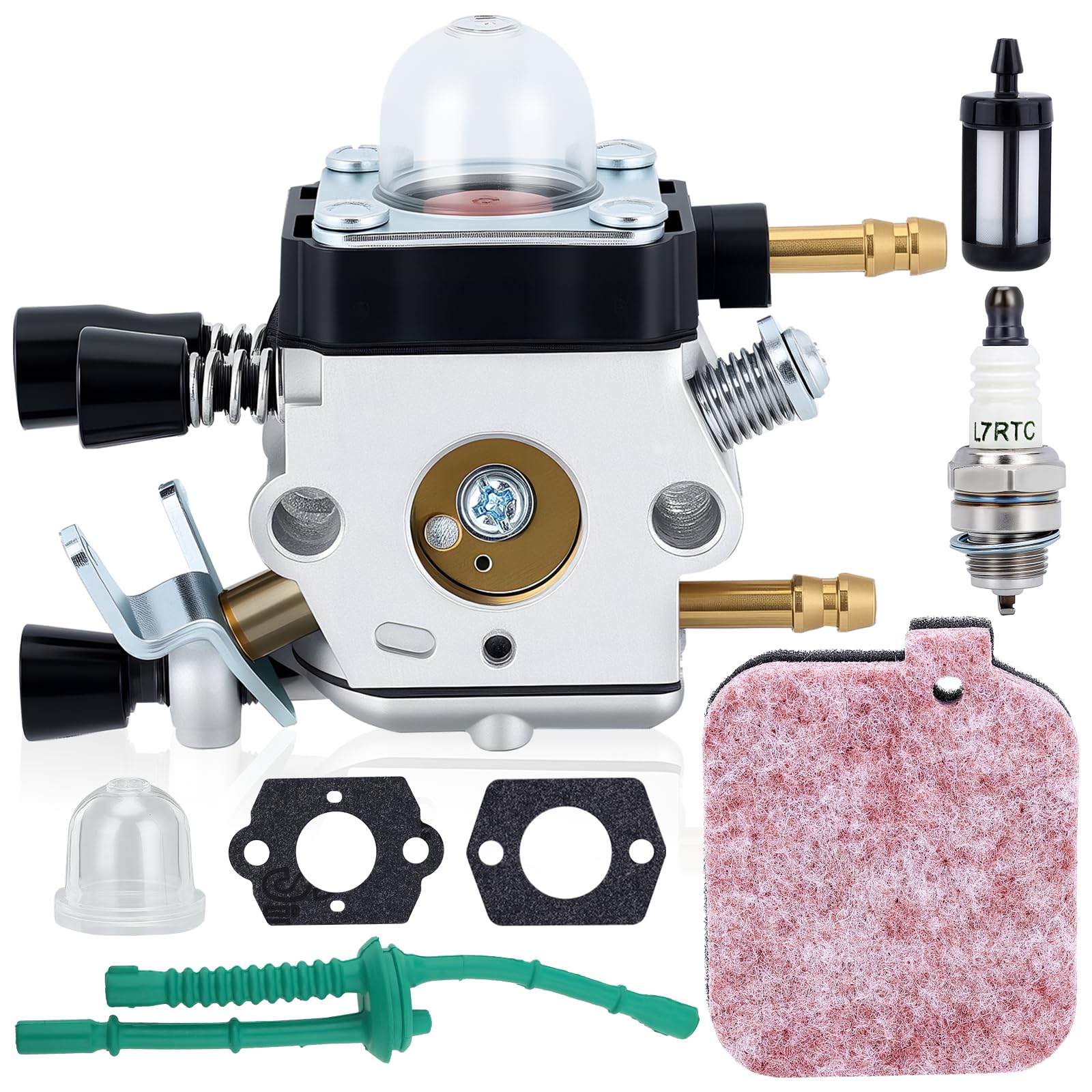 Kizut carburetor front view showing bolt pattern and intake, quick-fit replacement