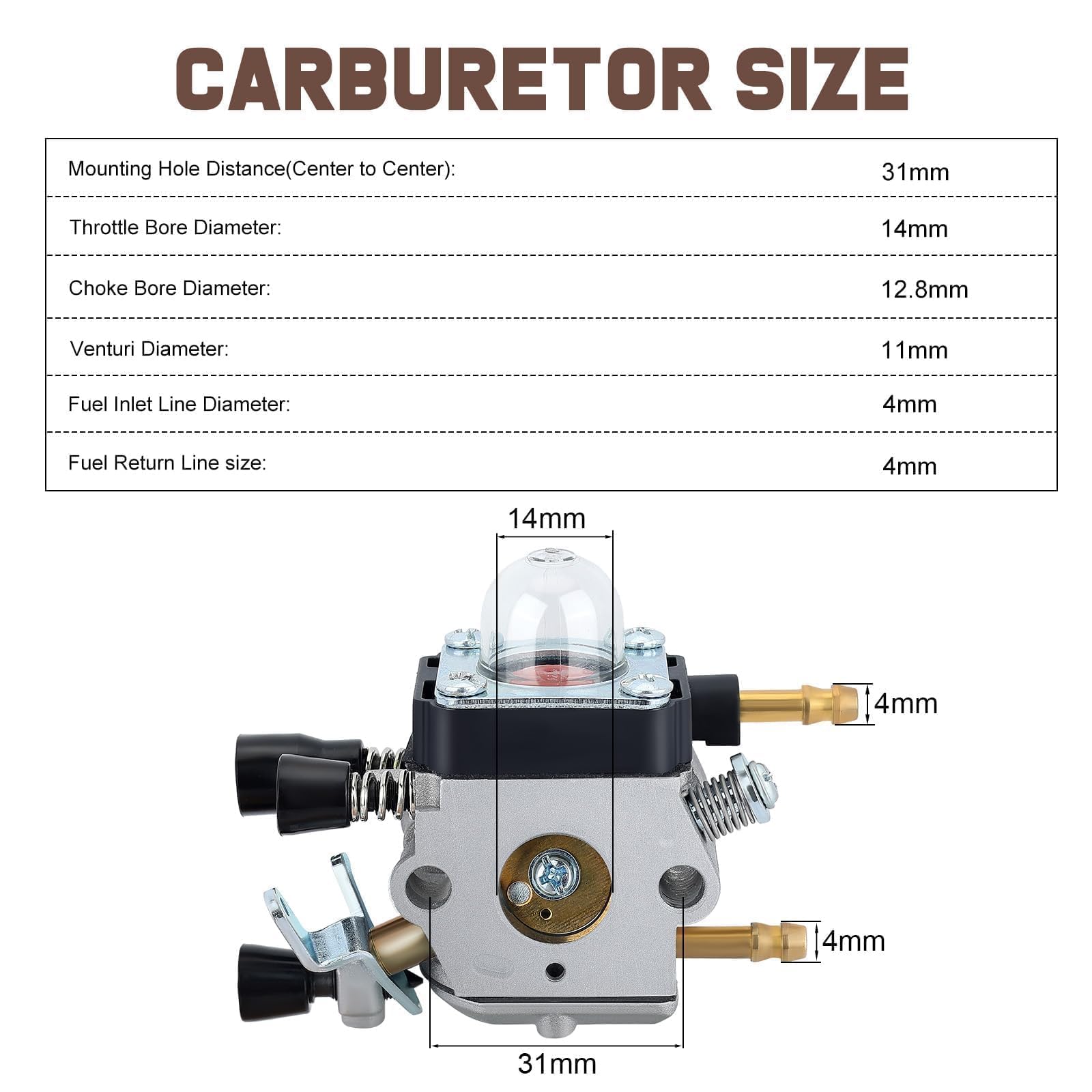 Kizut carburetor installed on a Stihl blower showing correct mounting and operation