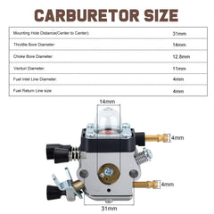 Kizut carburetor installed on a Stihl blower showing correct mounting and operation