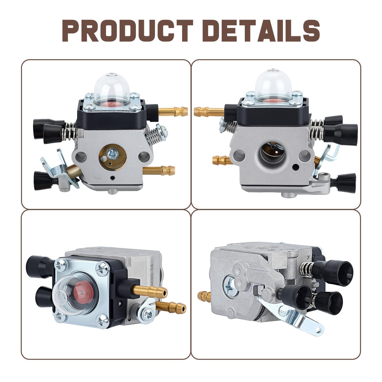 Kizut carburetor packaging with instruction sheet for guided installation