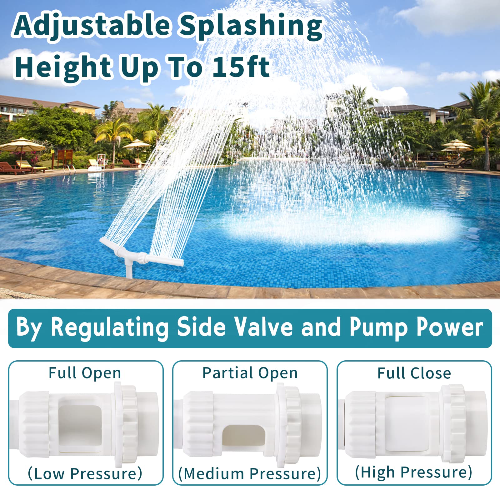 klleyna nighttime pool with waterfall feature adding calming lighted atmosphere