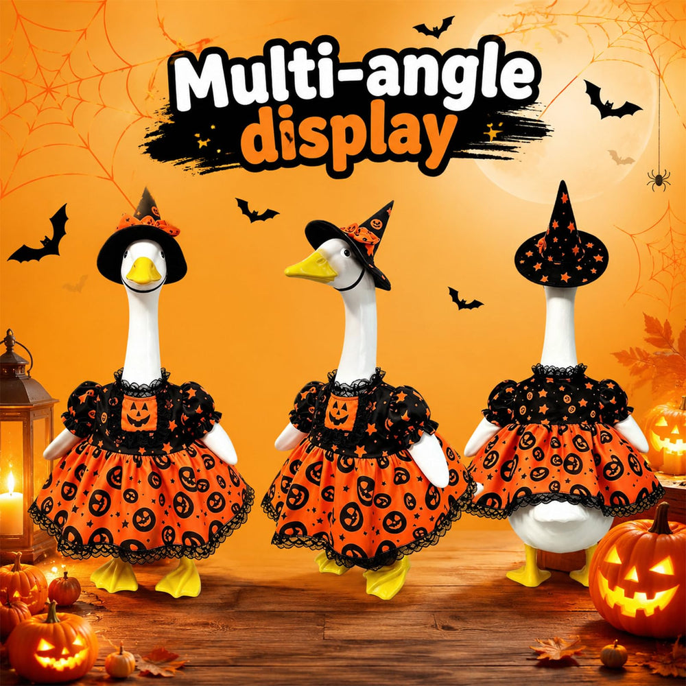KNEBAD lifestyle porch setting with dressed goose adding charming seasonal decor