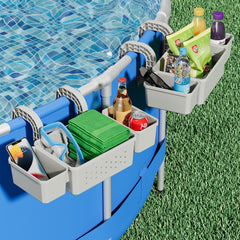 Kompoll close-up of cup holders holding drinks securely by pool