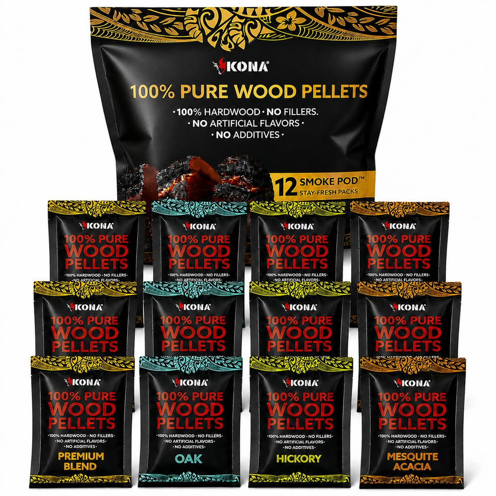 Kona front packaging showing 12 pouches and clear branding for easy selection