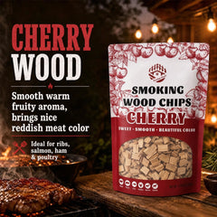 KORELION WOOD chips in smoker box producing smoke benefit: consistent flavor delivery