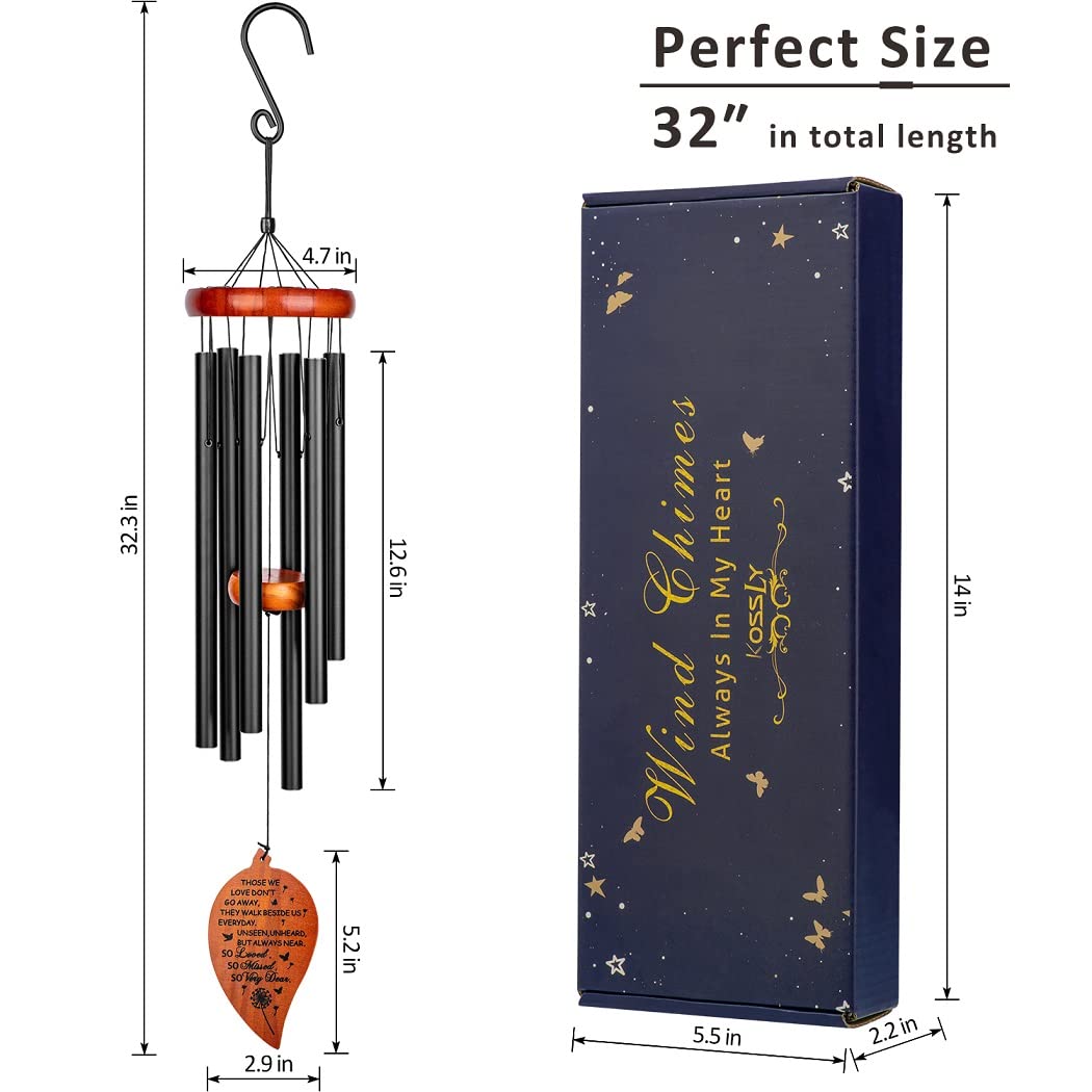 KOSSLY wind chimes in a garden memorial setting creating a peaceful reflective atmosphere