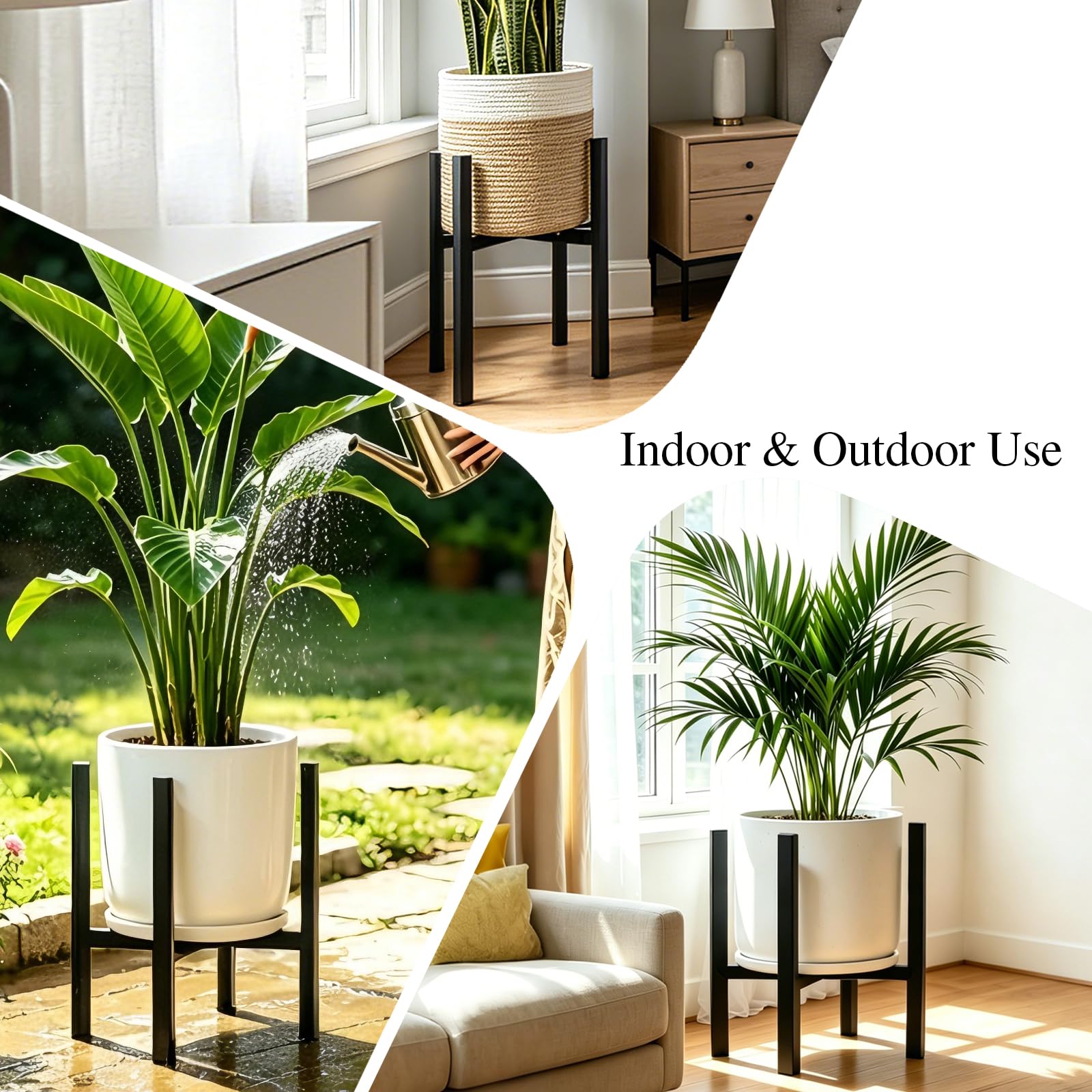 Kriico plant stand holding pot on balcony illustrating outdoor use and stability