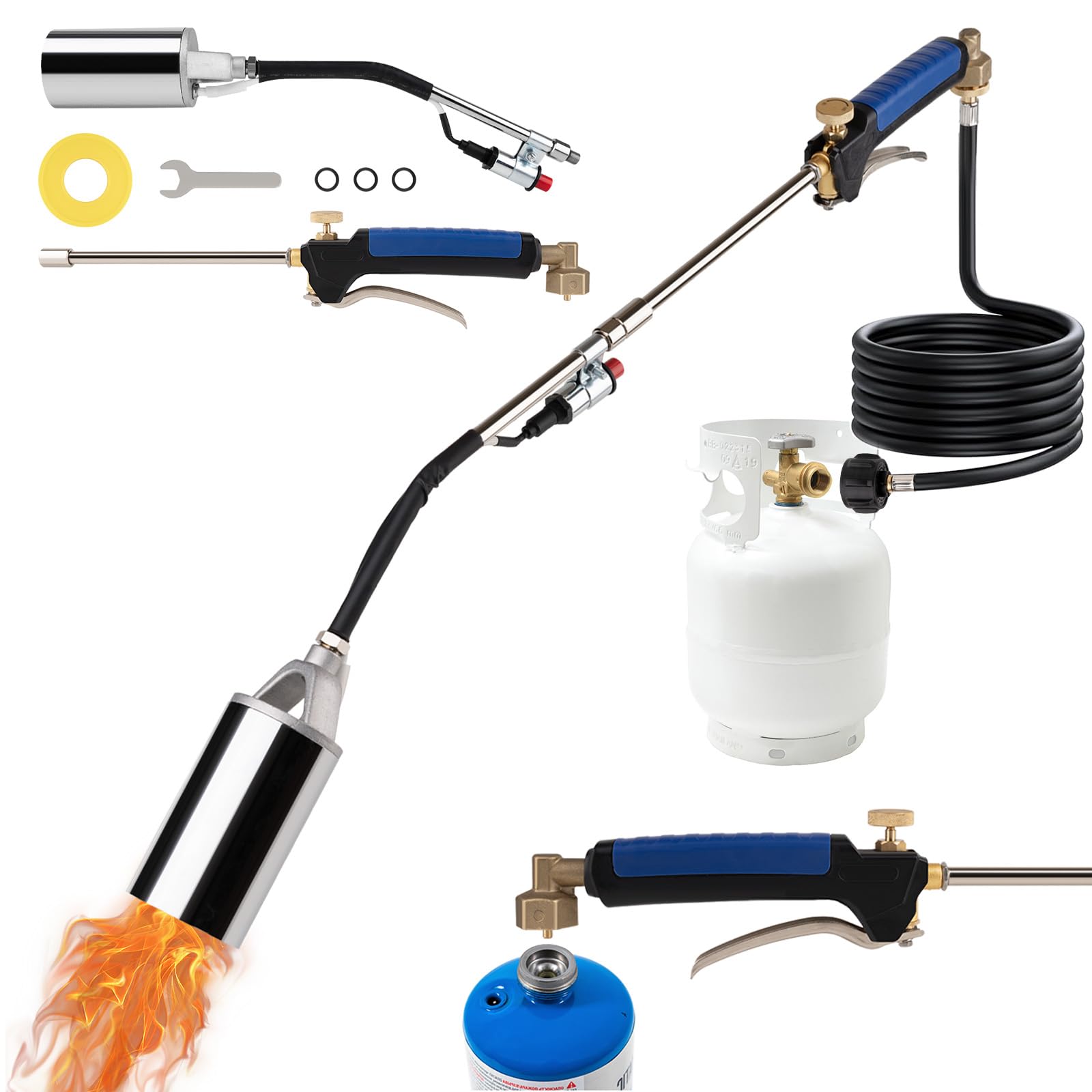 Krismose torch front view showing kit components and ready-to-use convenience