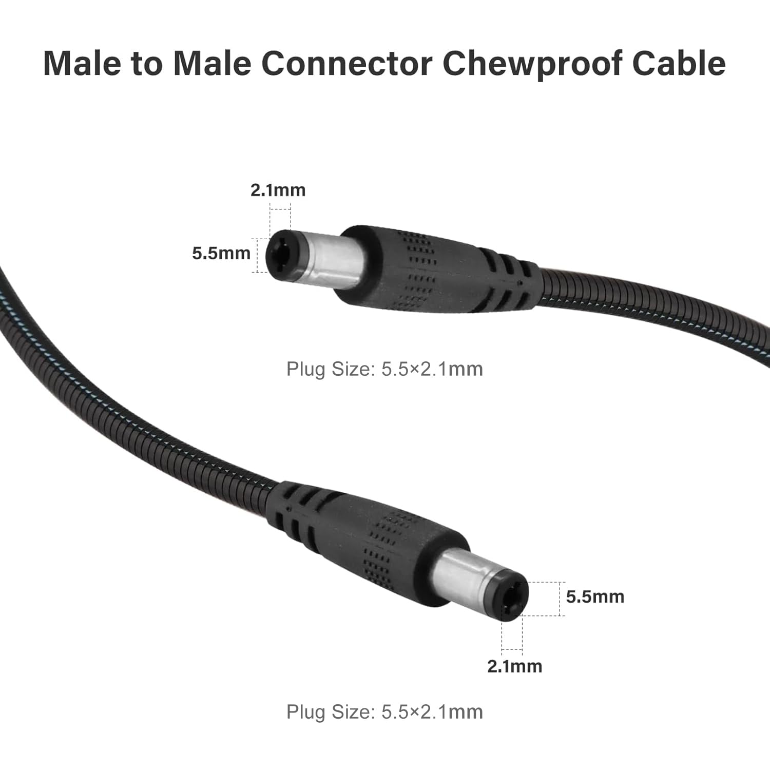 KSK close-up of 5.5x2.1mm male plug showing solid contact for stable connection