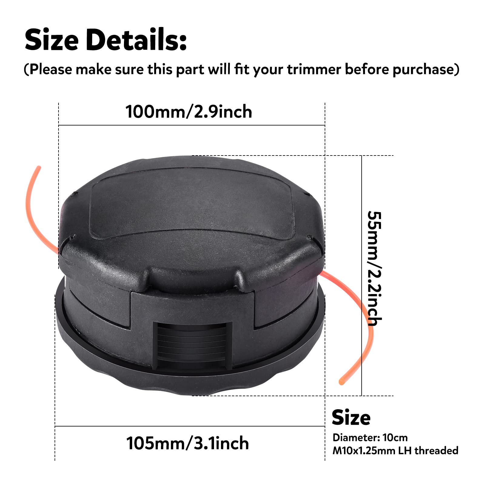 KTWT spool detail demonstrating easy string loading benefit