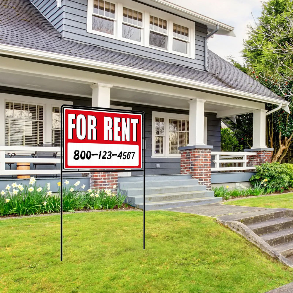 Kuco sign in use front yard improving curbside rental visibility