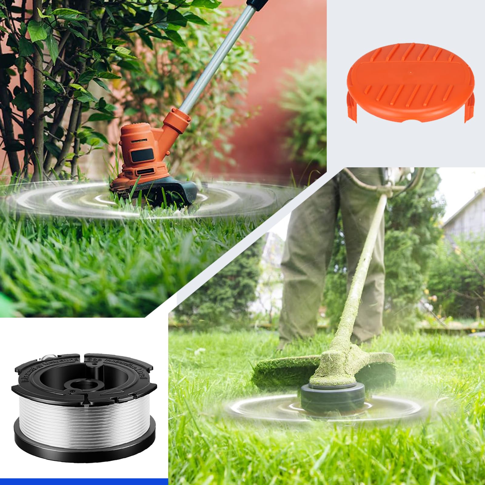 Kudoosen spools in a garden trimming scene illustrating time-saving yard maintenance