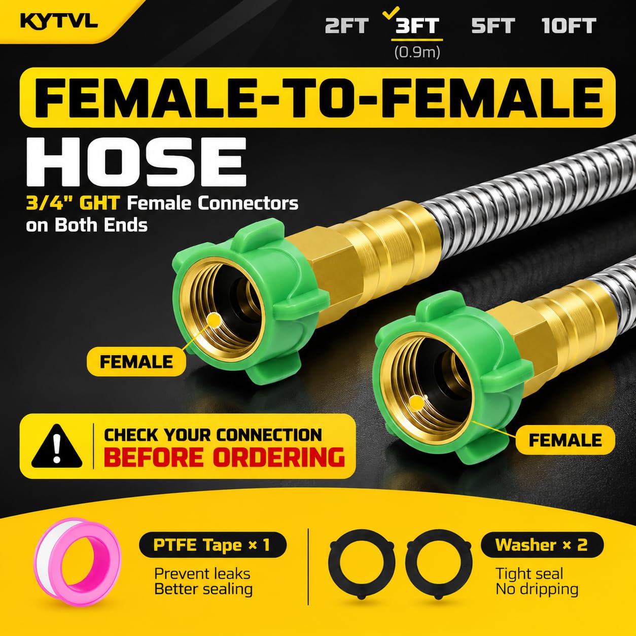 kytvl brass fittings detail showing secure female-to-female connection