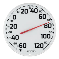 La Crosse front view showing readable white dial and benefit of quick temperature checks