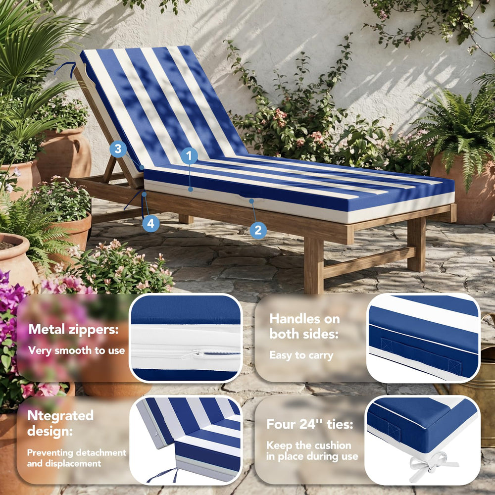 L'AGRATY chaise cushion in use poolside offering comfortable lounging
