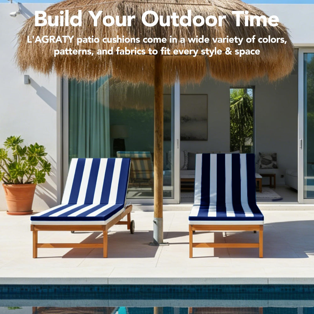 L'AGRATY lifestyle patio scene showing cushions enhancing outdoor comfort