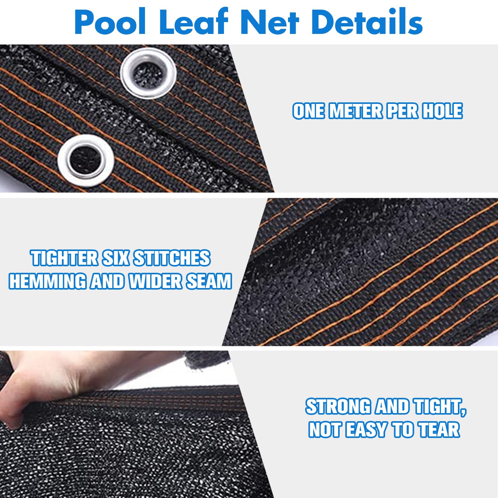 Lanathel reinforced edge and six-stitch hemming for tear resistance benefit