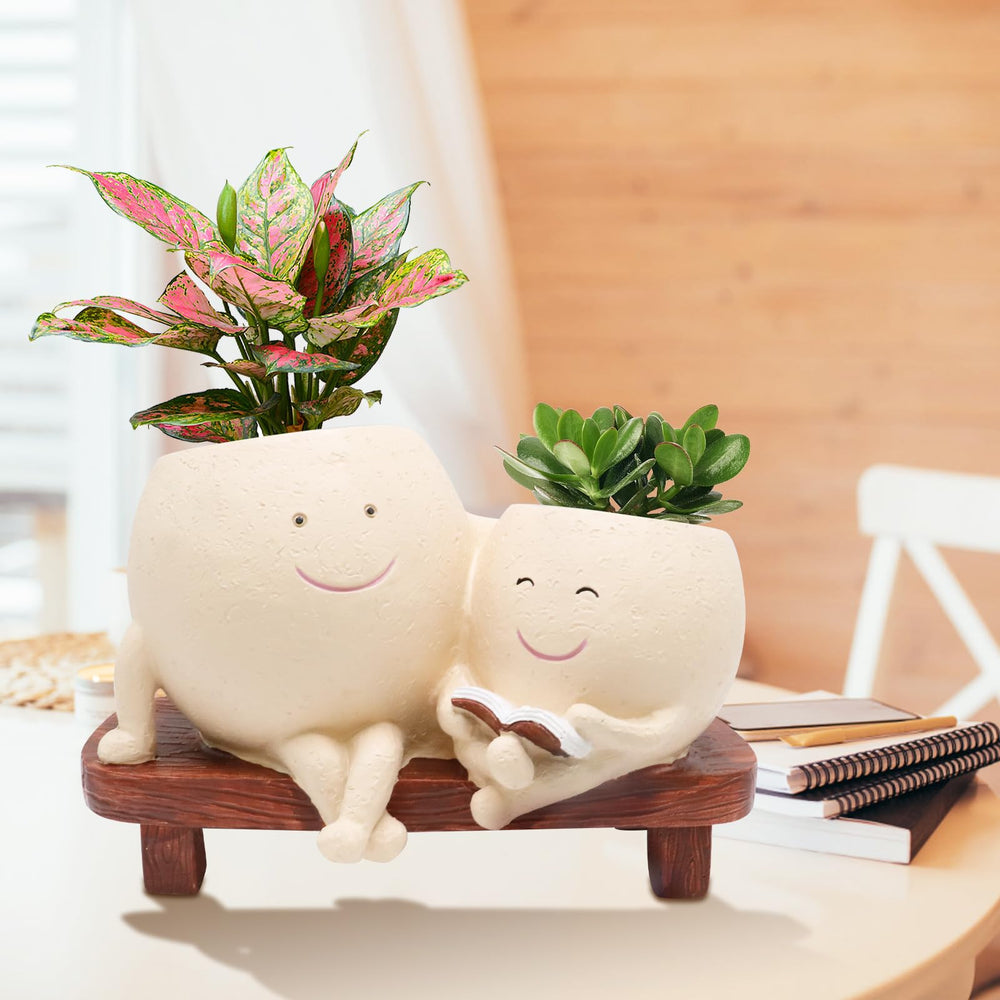 LAUGOKOBE personalized planter decorated with accessories for gifting